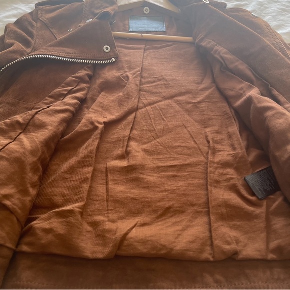 All Saints Plait Western Biker Suede Jacket-Women's US 6 - Picture 13 of 16